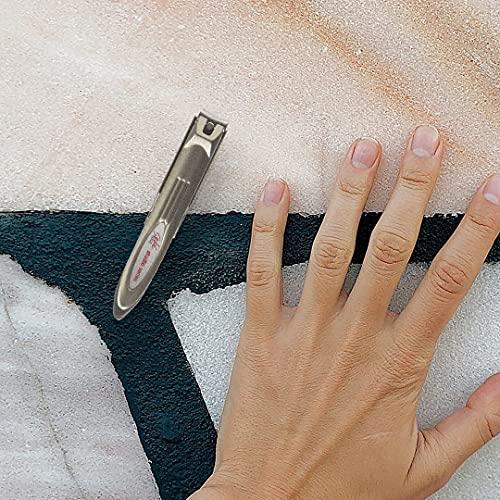 Seki EDGE Seki Edge Satin Slim Nail Clipper (SS-109) - Stainless Steel Fingernail Clippers With Nail File & Nail Catcher - Slim Design to Shape Nails for Men & Women - Made in Japan