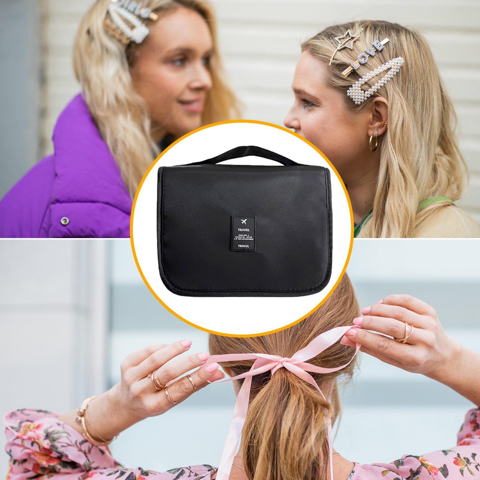 Generic Travel Toiletry and Cosmetic Bag - Skin Care Organizer with Hook for Women, Outdoor Use