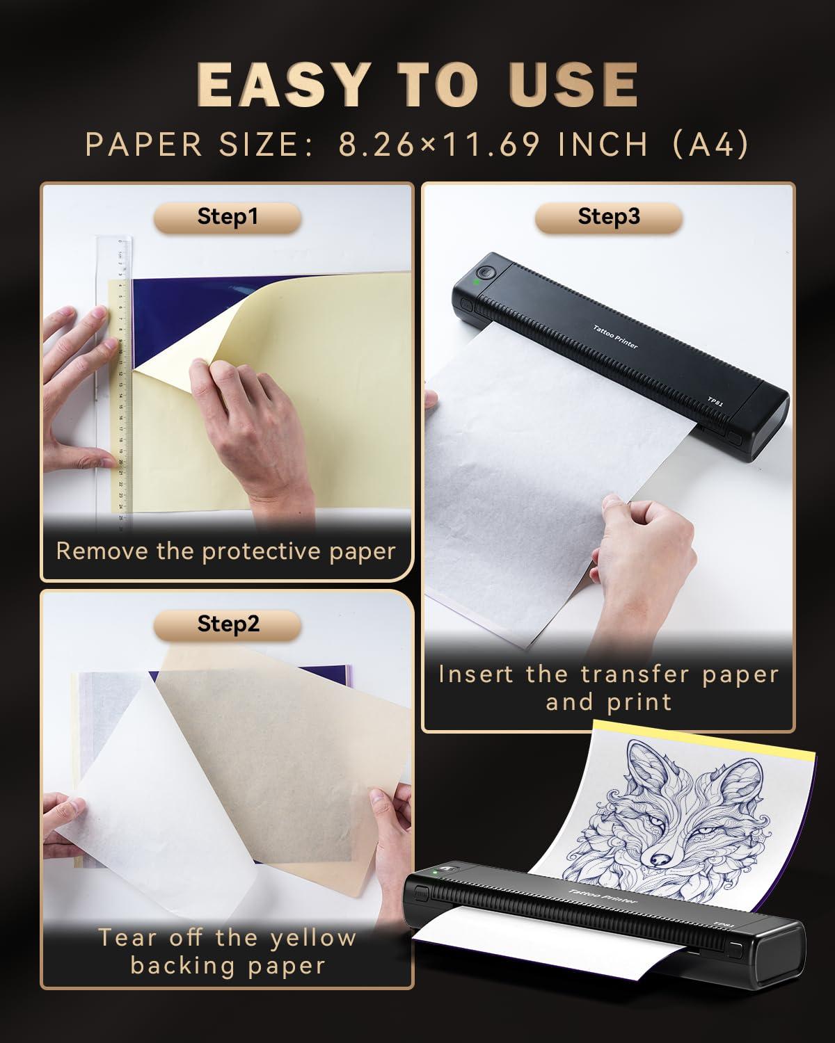 ItriAce ItriAce Tattoo Stencil Printer Bluetooth, Stencil Printer for Tattooing with 10pcs Paper, Thermal Tattoo Printer Machine for Tattoo Artist, Wireless Tattoo Transfer Printer Compatible with Phone PC