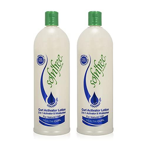 SOF N' FREE Sofn’Free Moisturizer & Curl Activator for Natural Hair, Soft Curls, and Waves 25.36 fl oz / 750ml (2 pack)