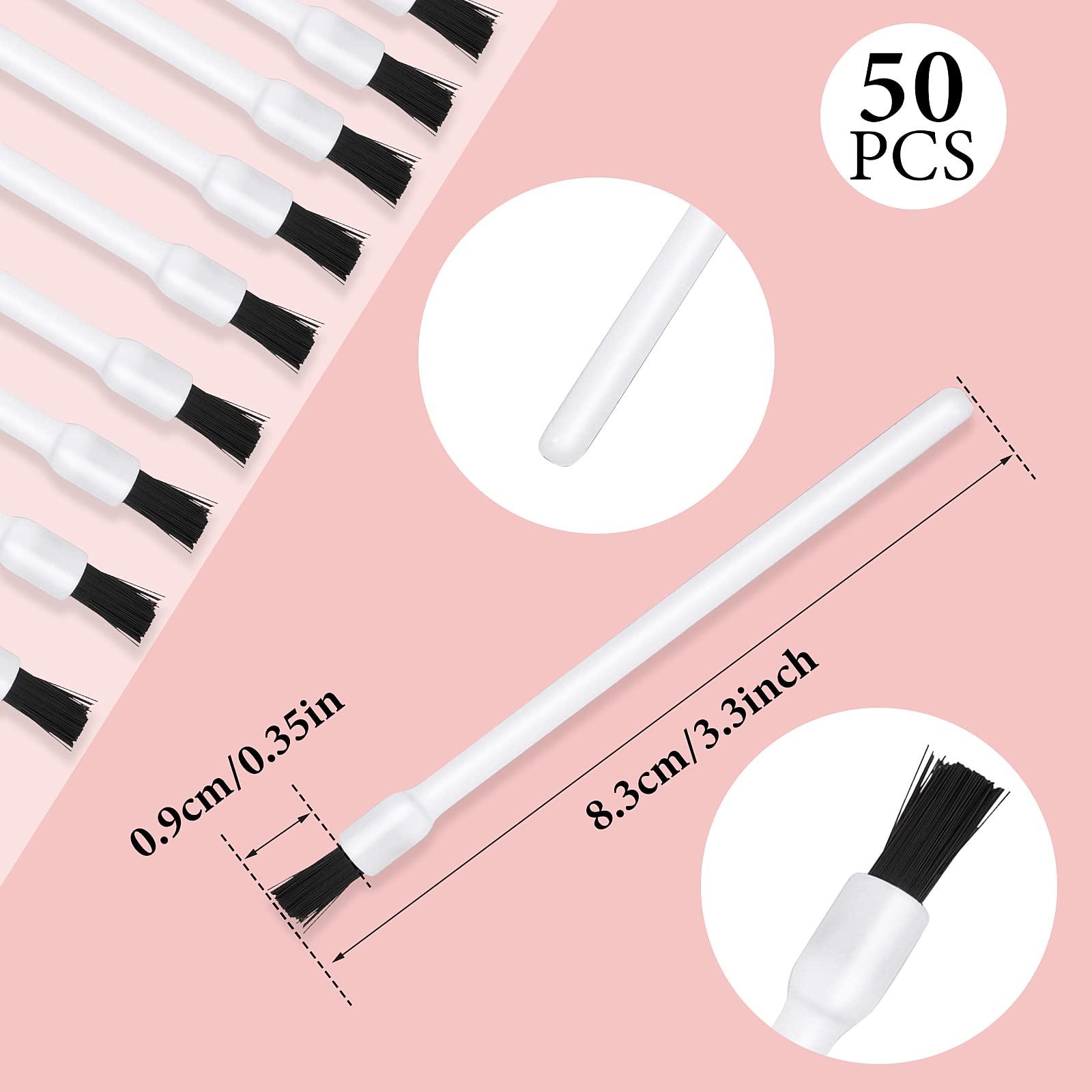 Prasacco 50 Pcs Disposable Lip Brushes Nail Polish Brushes Lip Gloss Applicators Lipstick Wands Makeup Cosmetic Tools, White