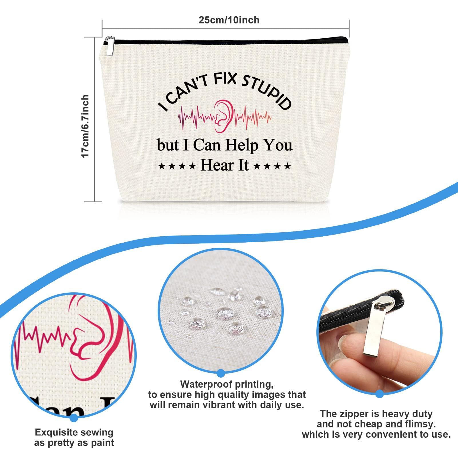 Mikela Ear Doctor Gifts for Women Makeup Bag Funny Audiologist Gifts Ear Doctor Thank You Appreciation Gift Cosmetic Bag Audiology Student Graduation Gift Christmas Thanksgiving Birthday Gift for Ear Doctor