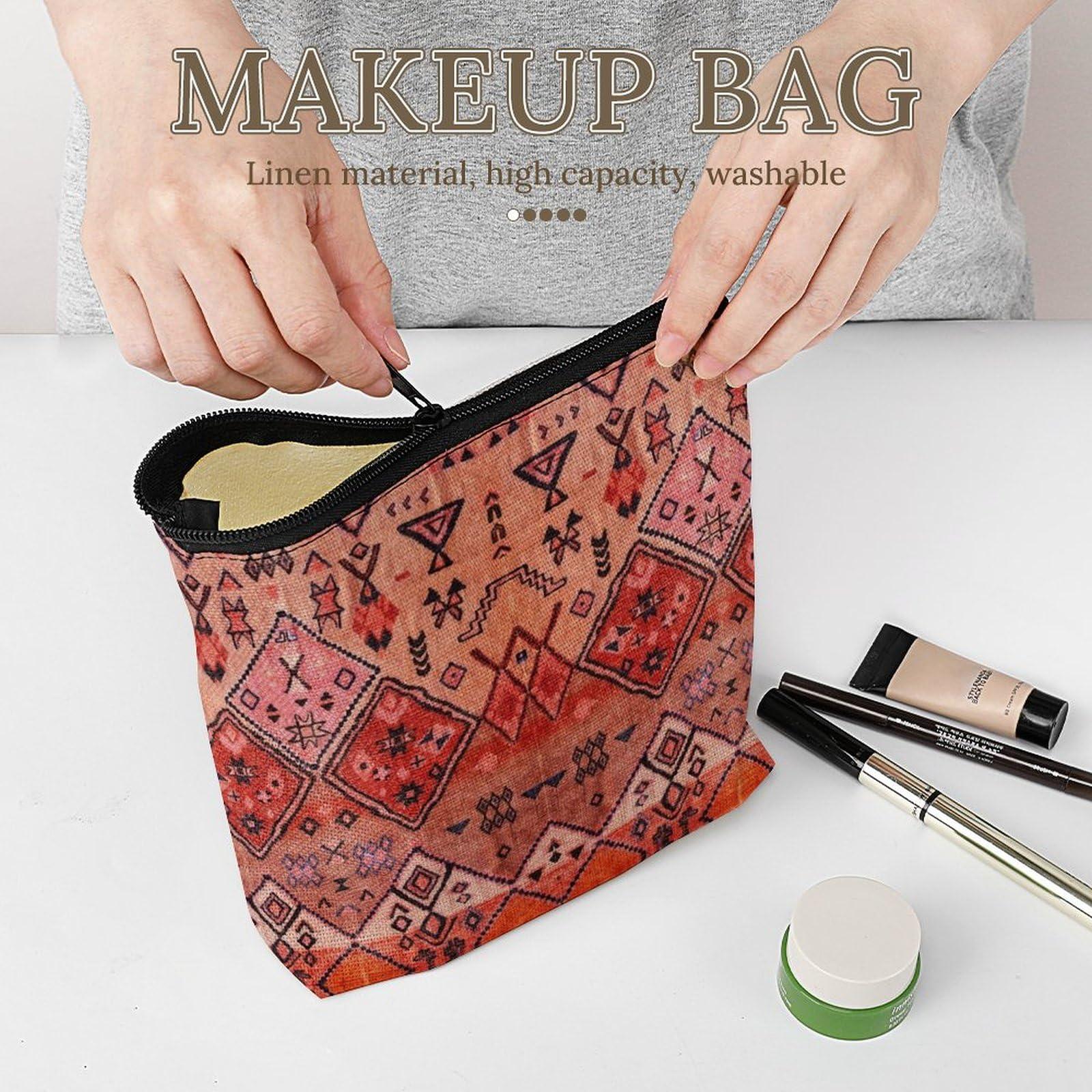 GlamLuxe GlamLuxe Boho Farmhouse Oriental Traditional Moroccan Style Cosmetic Bag Western Gifts Western Stuff Makeup Bag Gifts for Women Girls Daughter Sister Bestie Graduation Birthday Christmas Nurse Travel