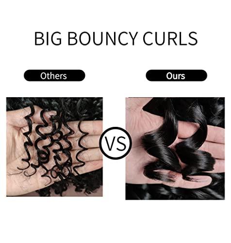 ELIM ELIM Curly Wigs for Black Women Short Kinky Curly Black Wigs for Women Big Curly Afro Soft Wig with Bangs Heat Resistant Natural Cute Synthetic Wig with Accessories Z014