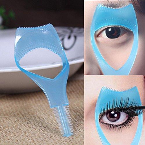 esowemsn 2pcs Eyelash Makeup Tool Upper Lower Eye Lash Mascara Guard Applicator Guide Helper with Eyelash Comb(Random Color)