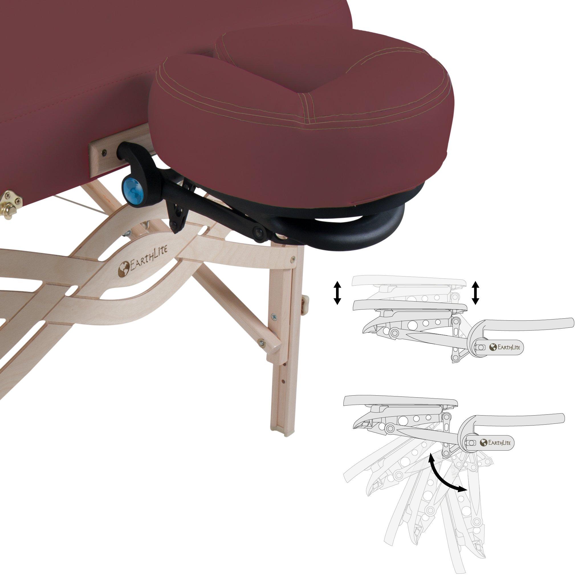 EarthLite EARTHLITE Premium Portable Massage Table Package SPIRIT - Spa-Level Comfort, Deluxe Cushioning incl. Flex-Rest Face Cradle & Strata Face Pillow, Carry Case (30/32 x 73) - Made in USA, Burgundy
