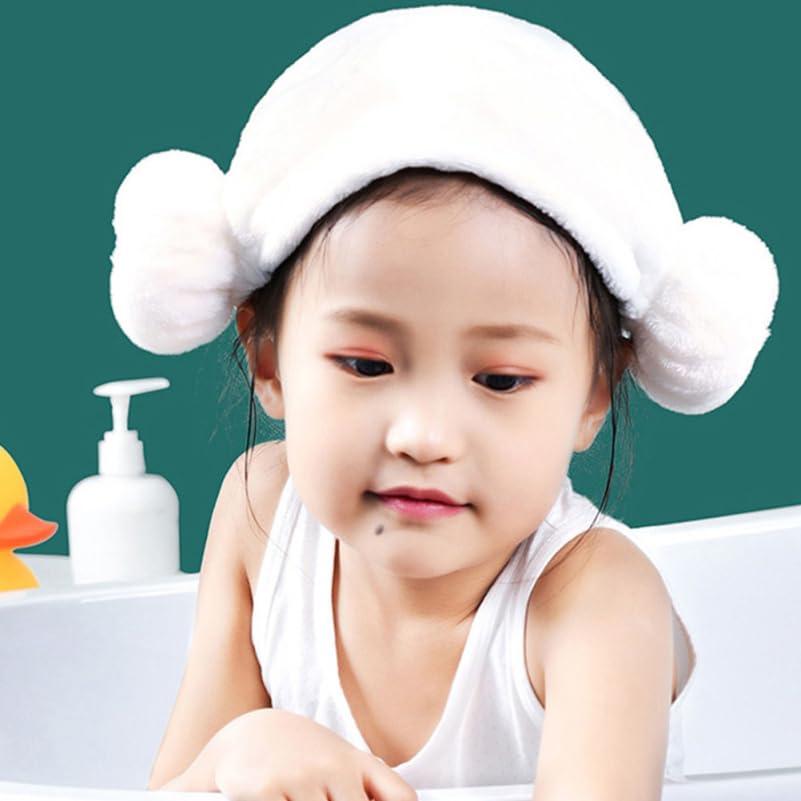 BIUDECO BIUDECO Quick Drying Hair Wrap for Boy Girl Cotton Hair Towel Hat with Heart Pattern Absorbent Hair Turban for Boy Girl Soft Cloth Hair Drying Towel Cap