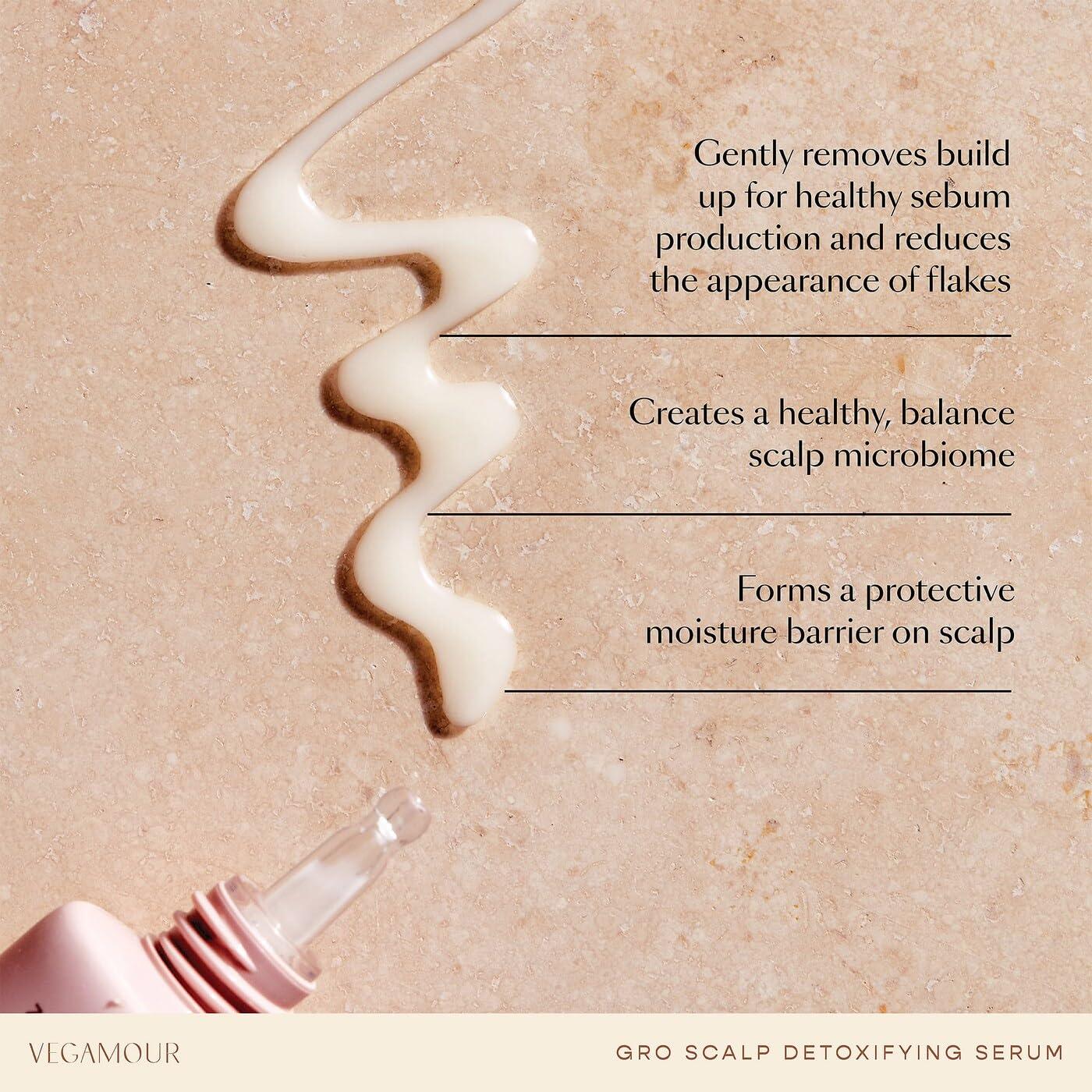 VEGAMOUR VEGAMOUR GRO Scalp Detoxifying Serum, Scalp Serum with Zinc PCA Removes Buildup & Soothes Scalp, Natural Citrus Scent, 2 fl. oz.