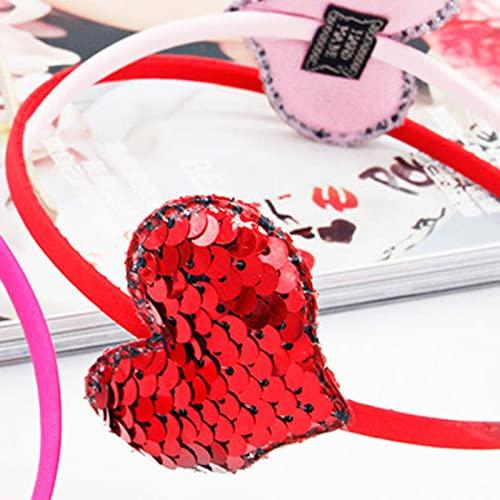 Soochat Soochat Glitter Heart Head Bopper Headband, Sequin Love Heart Headbands for Valentines Day Hair Accessories
