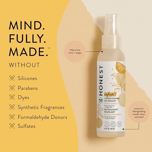 The Honest Company The Honest Company Citrus Vanilla Conditioner + Conditioning Detangler Bundle (10 fl oz, 4 fl oz) | Naturally Derived, Silicone & Tear Free, Hypoallergenic