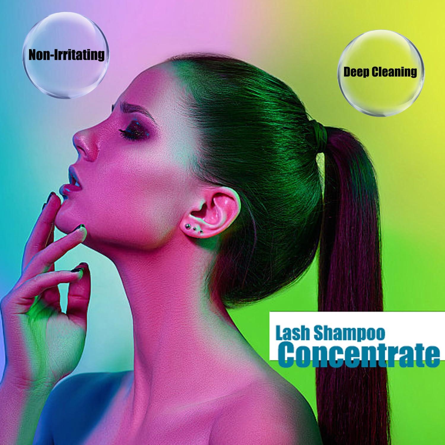 QYF QYF Eyelash Extension Shampoo 500ml Lash Extensions Shampoo Eyelid Foaming Cleanser Paraben & Sulfate Free Non-Irritating for Professional Salon and Home Use (peach)