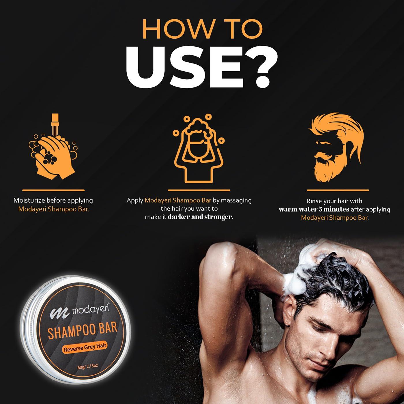 modayeri al??veri?te yeni moda Reverse Grey Hair Shampoo Bar - Moisturizer, Extra Strength Refreshing Scalp , Gray Hair Coverage, Darkening, Natural Solid Shampoo, for Women and Men, Restore Shiny Hair, Paraben Free, 2.15 Oz