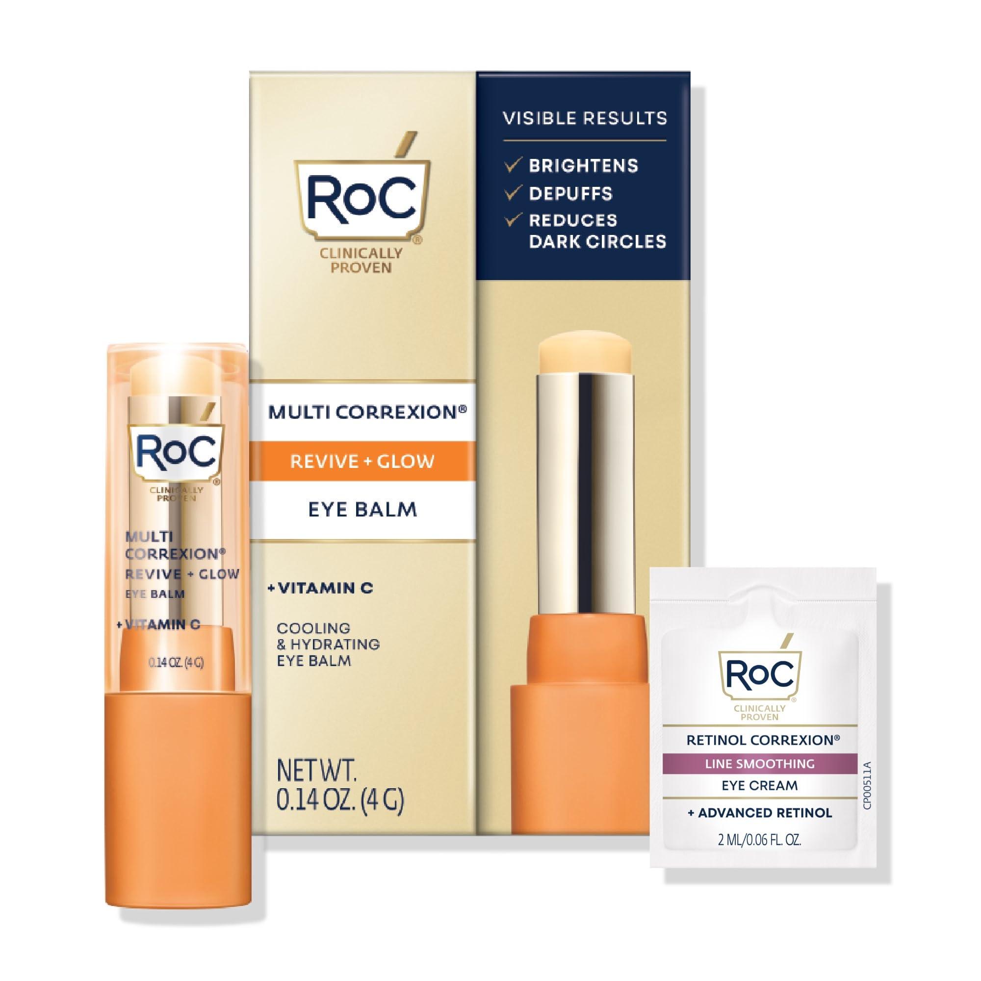 RoC RoC Multi Correxion Revive + Glow Vitamin C Eye Balm (0.14 oz) with Retinol Eye Cream Packette