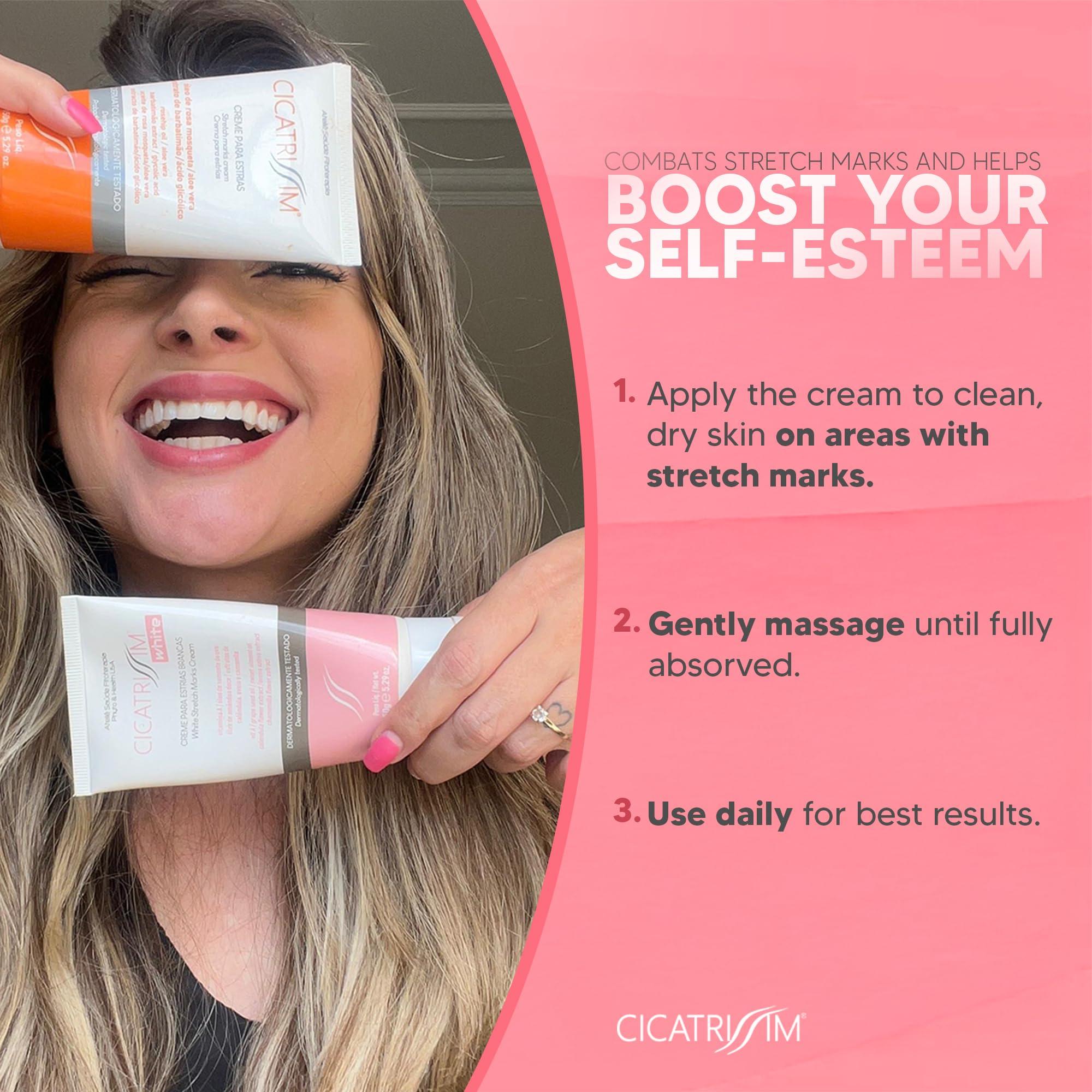 Cicatrissim Cicatrissim White Stretch Mark Fade and Removal Cream - Innovative Formula With Pure and Powerful Natural Ingredients From Brazilian Flora - For All Skin Types.