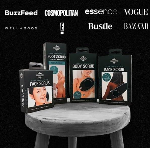 Dermasuri Dermasuri Deep Exfoliating Glove for Shower - Scrubbing Mitt Body Scrubber Gloves Skin Exfoliator & Eliminates Dead Skin - Keratosis Pilaris Scrub Spray Tan Remover - Korean Skincare for Body (2 Pack)