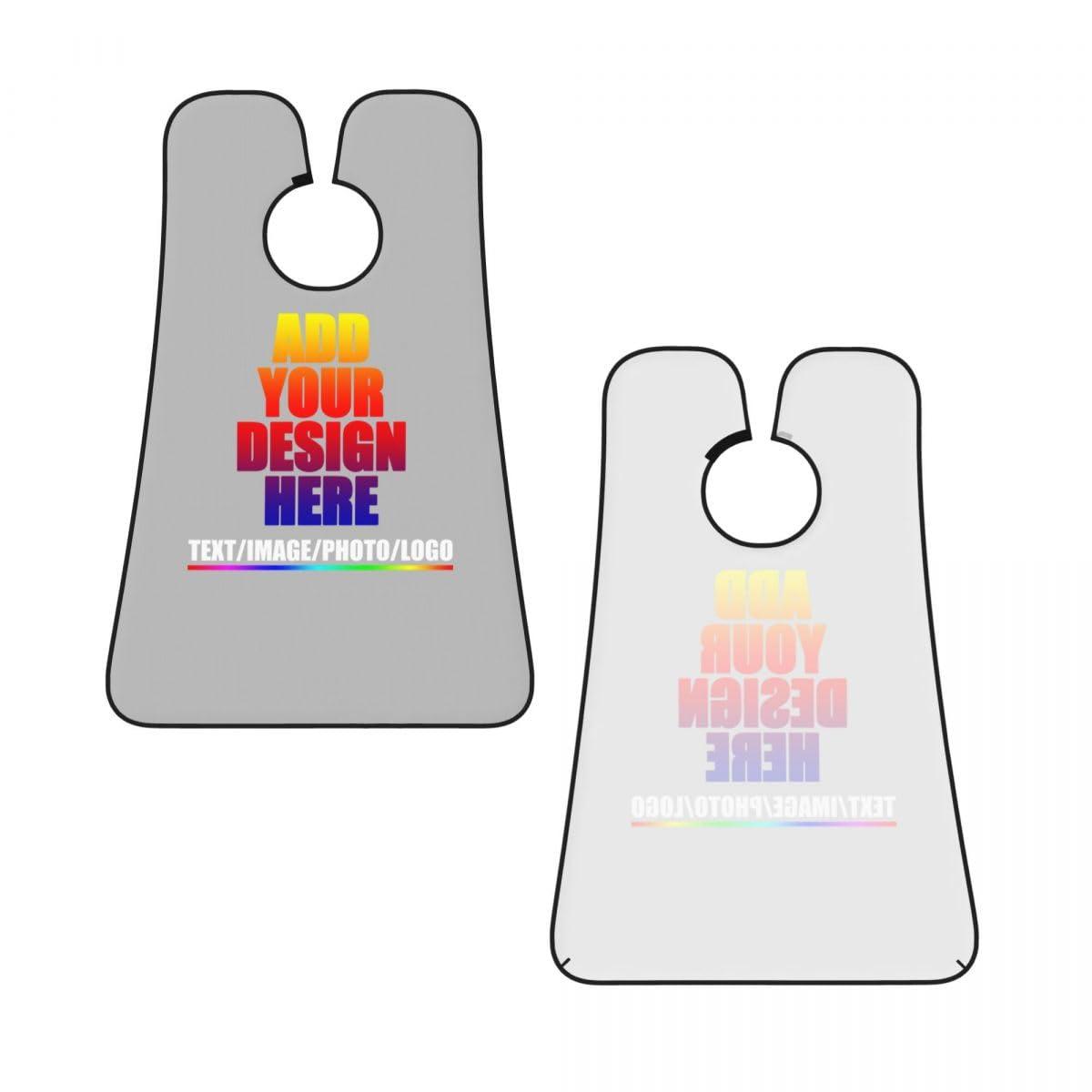 Cbvxjkl Personalized Custom Beard Bib Apron Design Your Photo Text Logo Beard Hair Catcher Non-Stick Beard Shave Capes for Trimming Shaving Grey