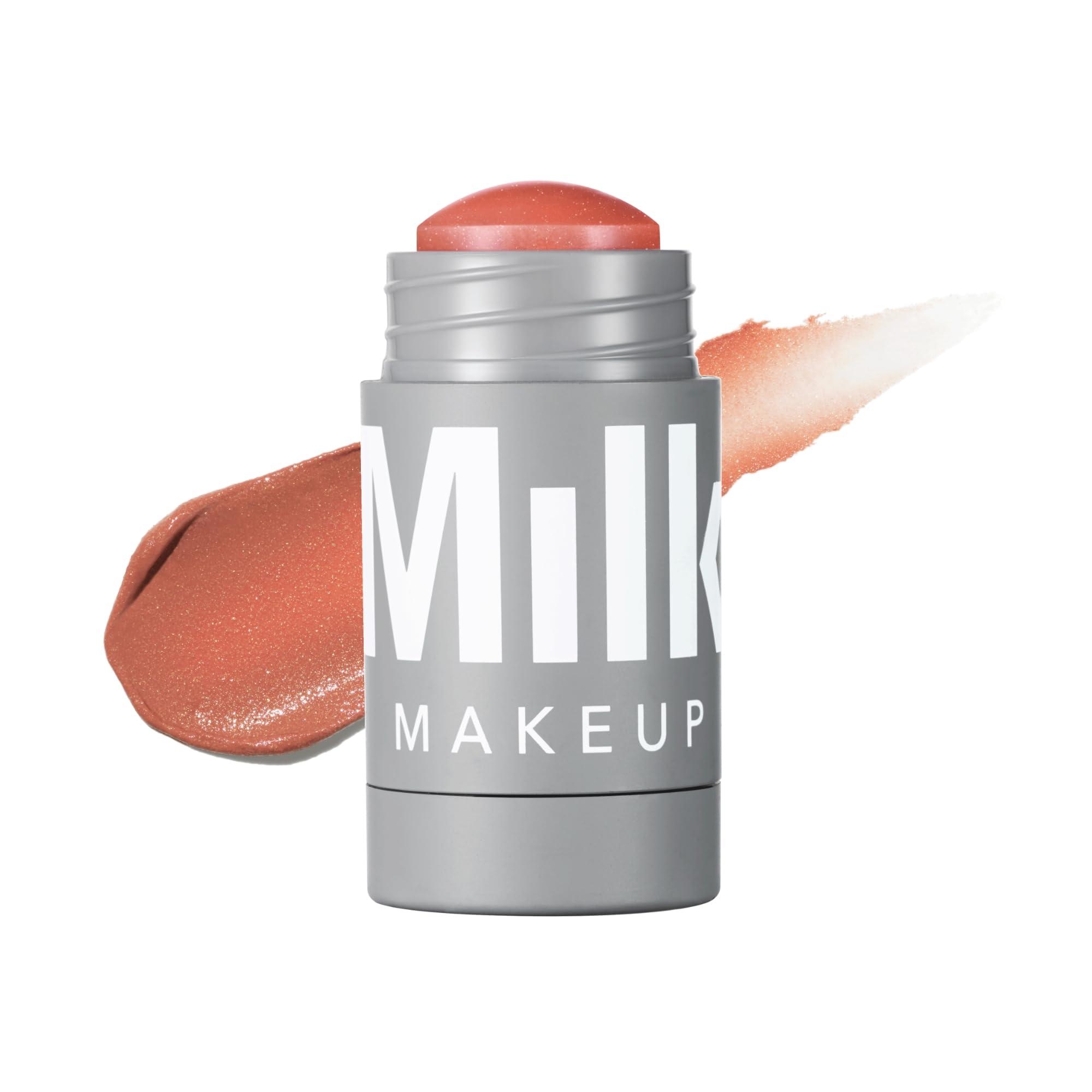 Milk Makeup Milk Makeup Lip + Cheek, Smirk (Dusty Rose with Shimmer) - 0.21 fl oz - Cream Blush & Lip Color - Buildable & Blendable - 1,000+ Swipes Per Stick - Non-Comedogenic - Vegan, Cruelty Free