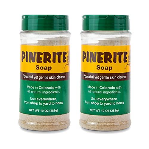 Pinerite, Inc. Pinerite, Natural Heavy Duty Hand Soap, Soft Pine Powder, Gentle on Skin and Eco-Friendly, 10 oz. Bottles, Pack of 2
