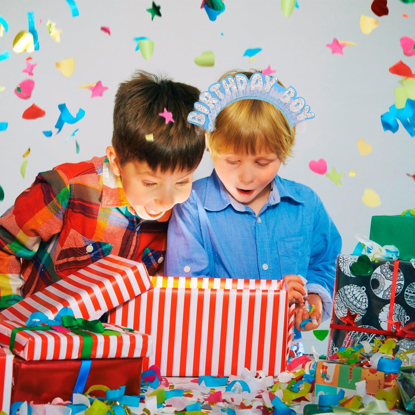 Pejlnd Pejlnd Happy Birthday Headband - Pink Sequins Headpiece for Girls Kids Birthday Party Decorations Supplies