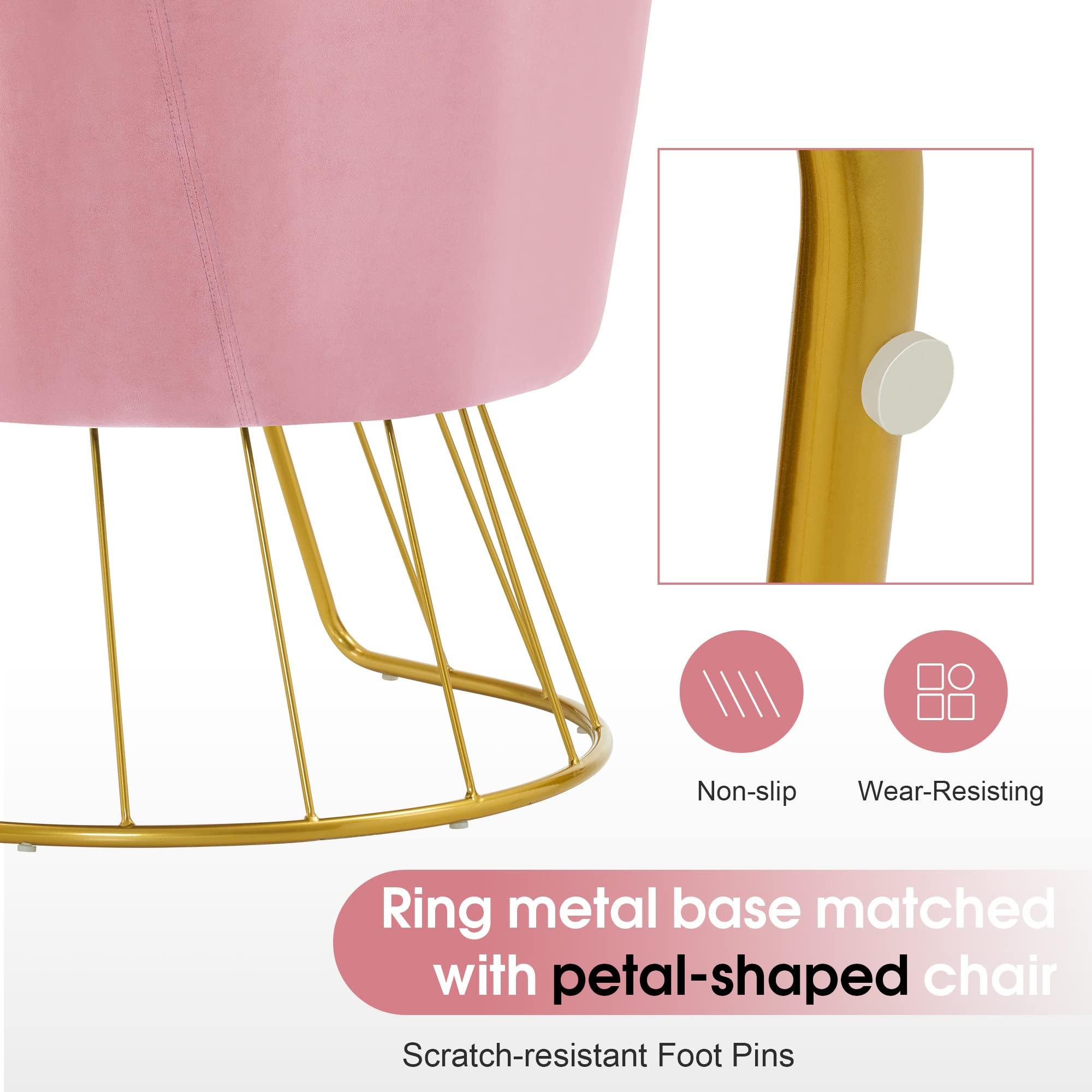 BarberPub BarberPub Living Room Chair, Manicure Chair for Technician, Makeup Beauty Vanity Armchair, Nail Salon Equipment for Manicurist 3510 (Pink)