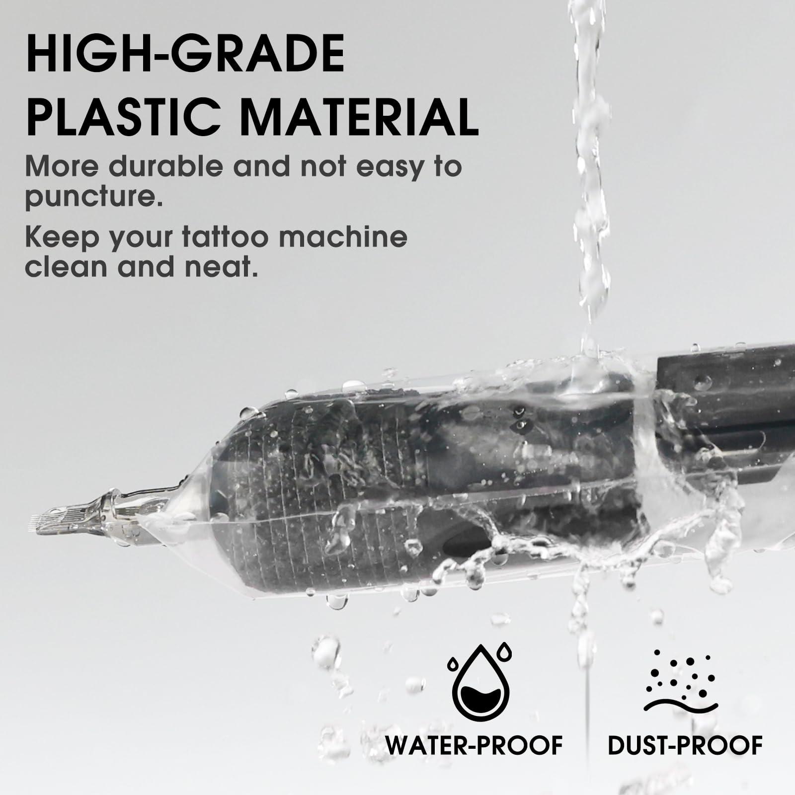 EZTAT2 EZ Tattoo Machine Covers with Grip Tapes - 9PCS (1inch x 5 Yard) Tattoo Grip Wrap with 200pcs (2.4 inch X 7 inch) Disposable Tattoo Pen Machine Covers Tattoo Supplies