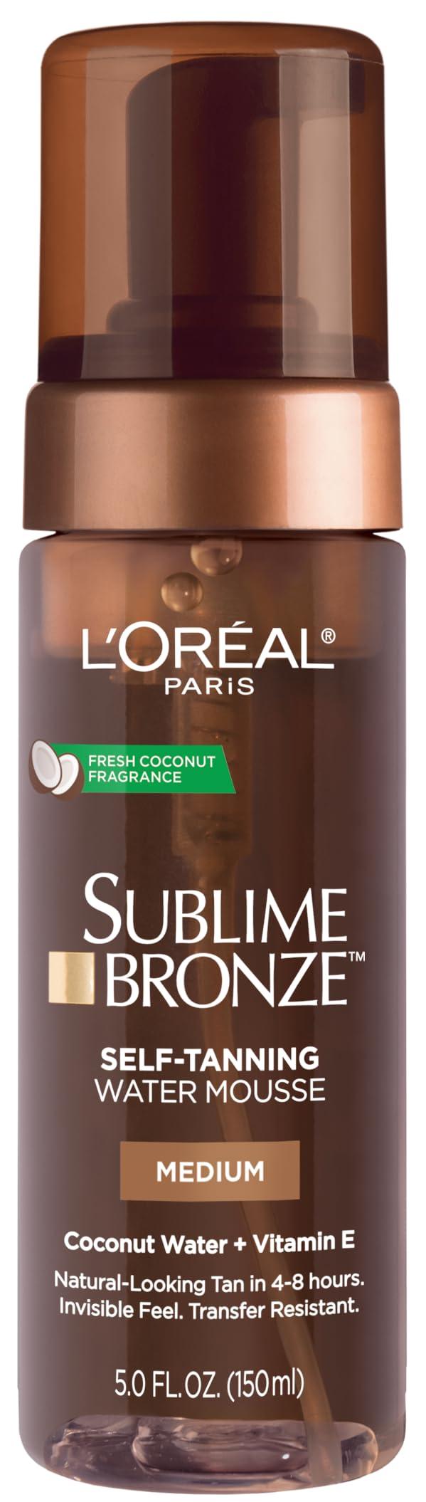 L'Oral Paris L'Oreal Paris Sublime Bronze Self Tanning Water Mousse, Streak-Free Natural Looking Tan, 5 fl. Oz