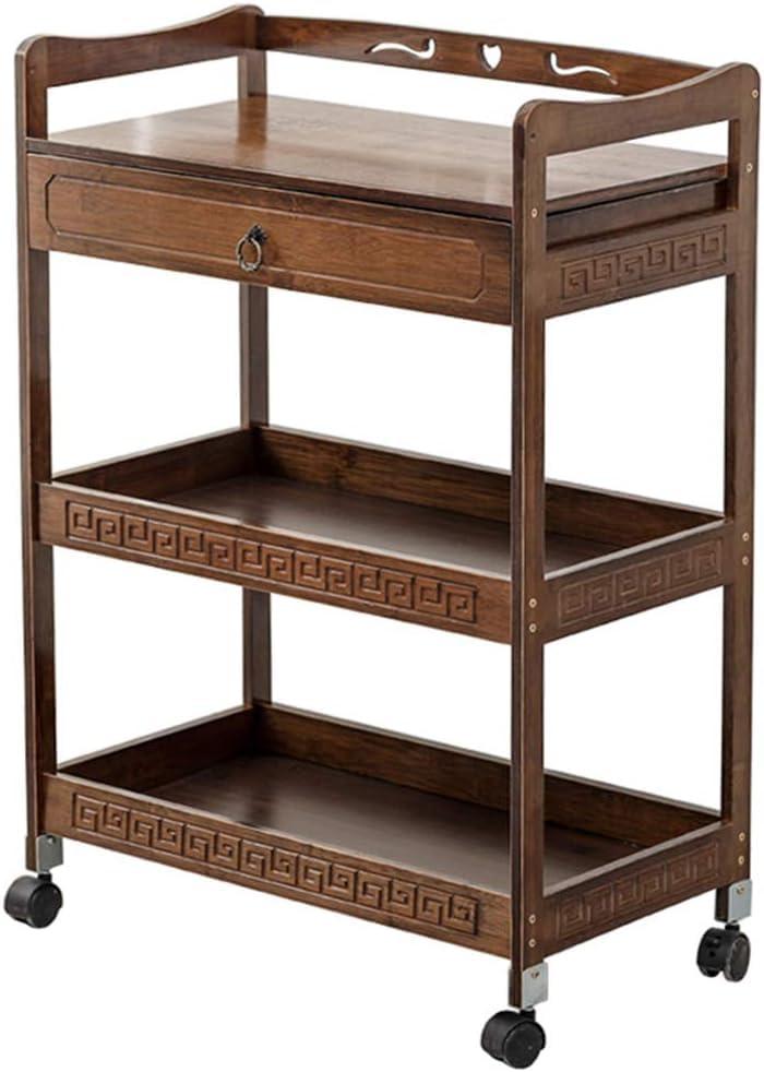 KOELAP KOELAP Salon Beauty Trolley Serving Cart,Kitchen Carts,Rolling Storage Racks and Organizer Utility Cart with Casters Wheels, Easy Assembly, for Living Room, Bathroom,Beauty Salon, SPA