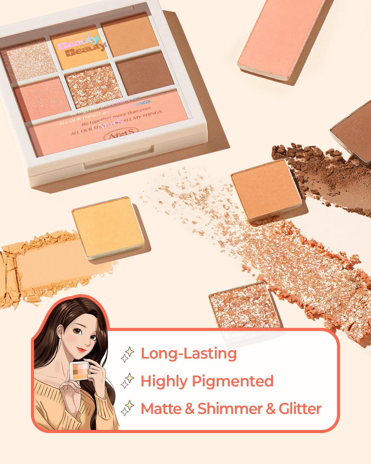 AMTS AMTS x True Beauty Edition, Some Sweet EyeShadow Makeup Palette, Matte Shimmer Metallic, Long Lasting, Cheek blush, All My Things, K Beauty, Pink Gold makeup