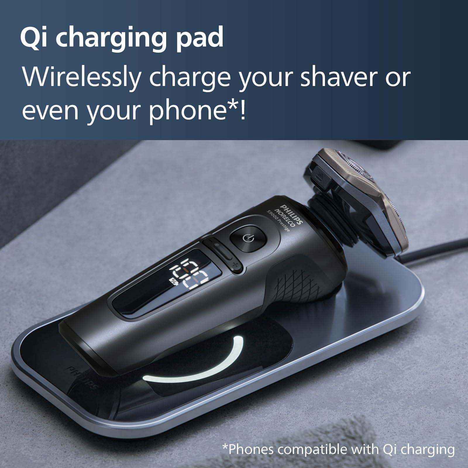 Philips Norelco Philips Norelco S9000 Prestige Electric Shaver with Qi-Charger, Precision Trimmer and Premium Case, SP9872/86