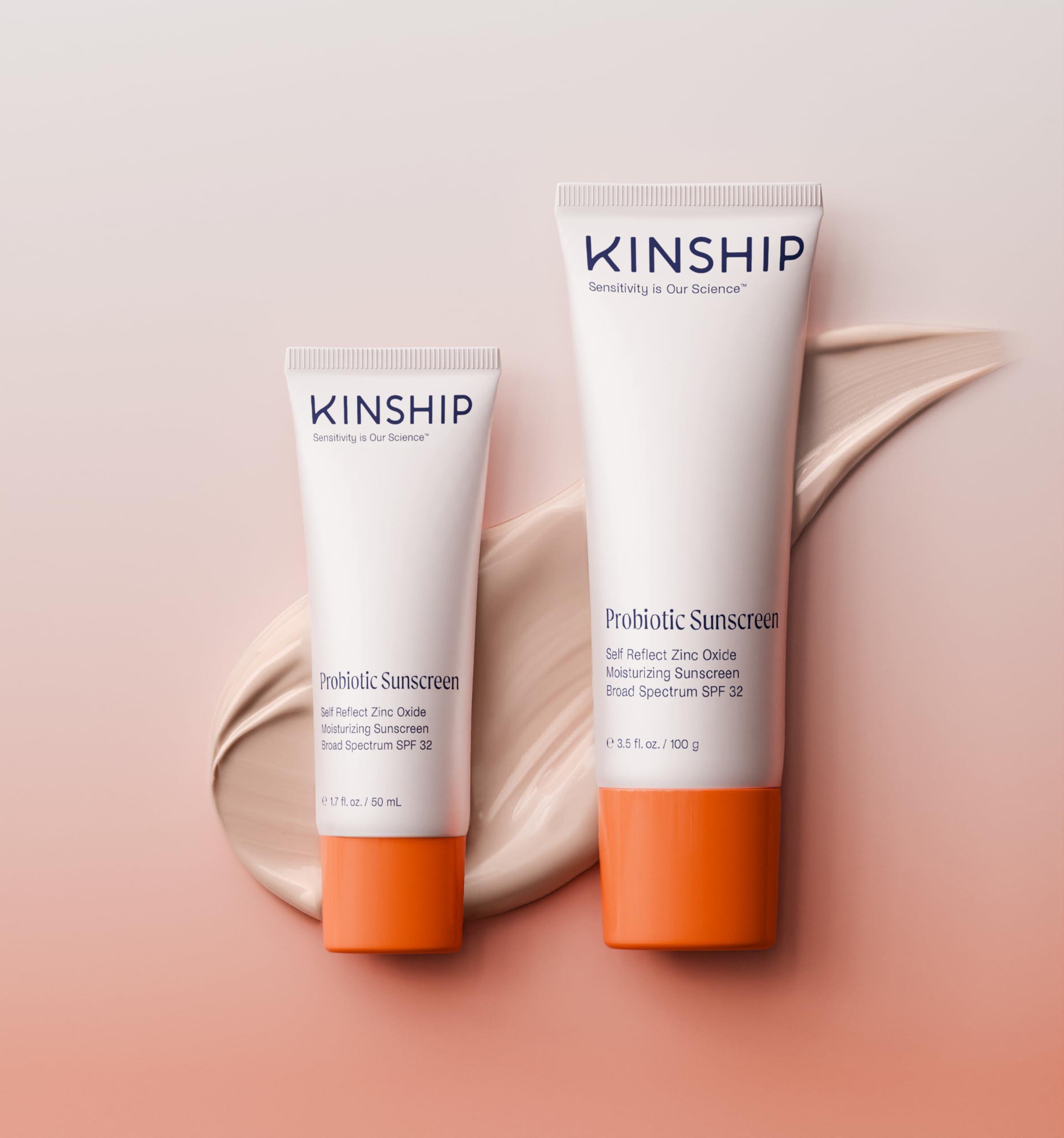 Kinship Kinship Self Reflect Probiotic Moisturizing Sunscreen SPF 32 1.75oz + 3.5oz Bundle - For Face & Body - Lightweight 100% Mineral SPF for Sensitive Skin - Sheer Zinc Oxide Sunblock - Clean & Reef Safe
