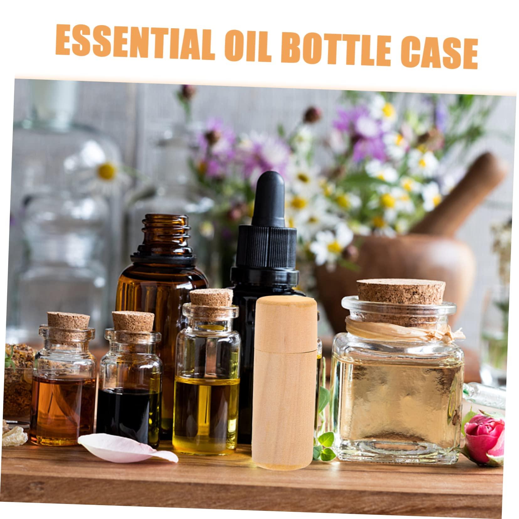 Cabilock Cabilock 2pcs Box Essential Oil Storage Box Essential Oil Box Holder Wooden Cylinder Box for Aromatherapy Oils