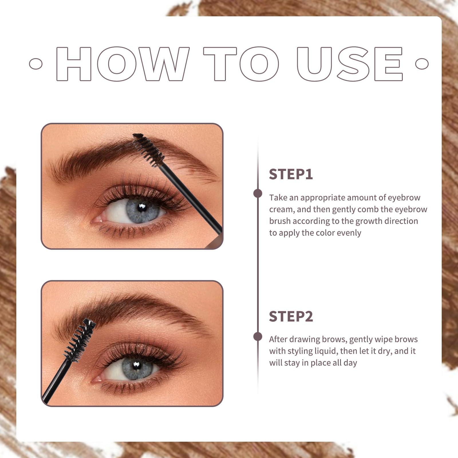 AKARY AKARY Eyebrow Gel Waterproof Grey Tinted Eyebrow Mascara, Natural Thickening Brow Shaper Instant Wild Eyebrow Shaping Makeup Gel, Long Lasting Volumizing Quickly Fixing Eyebrow Makeup, 03 Natural Grey