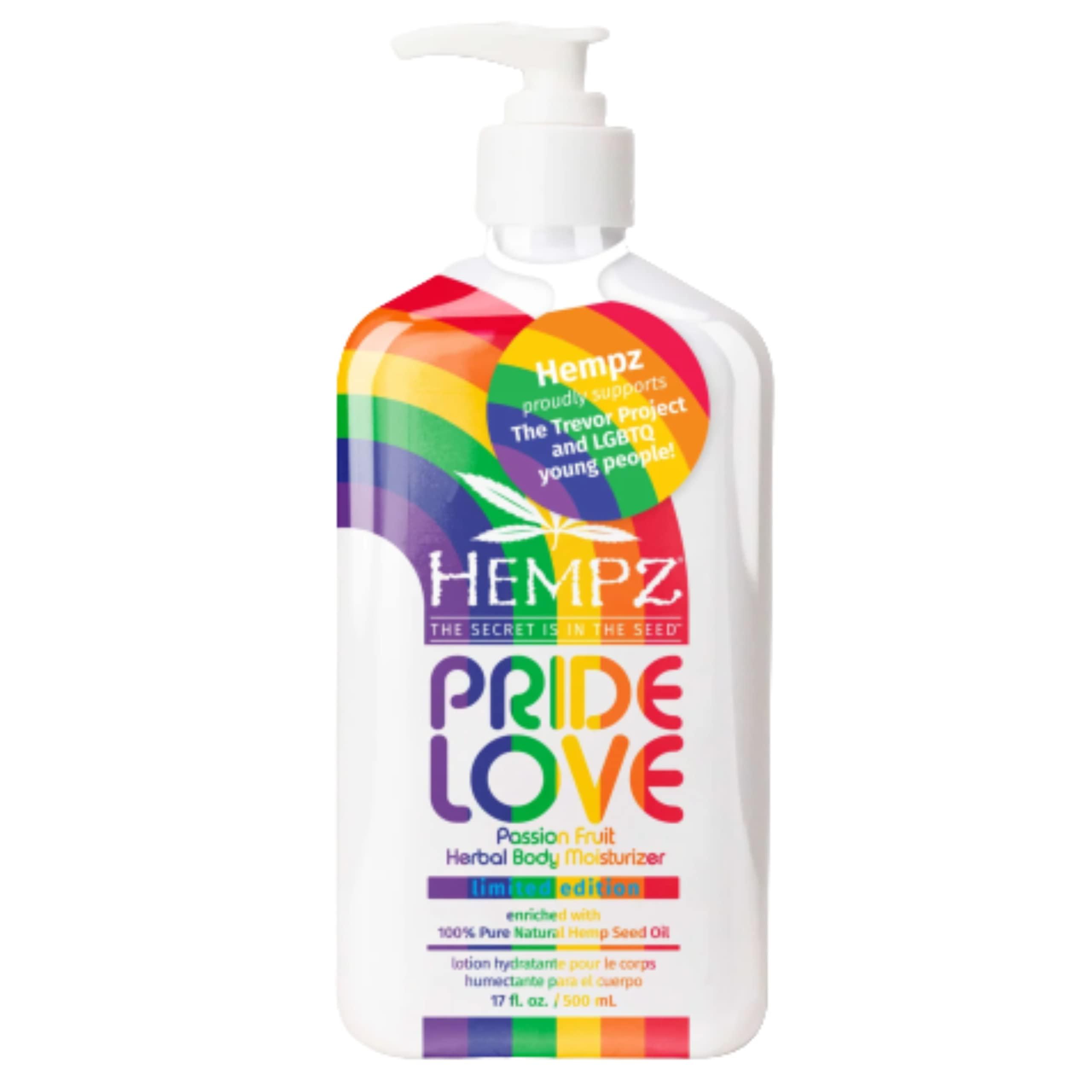 Hempz Hempz Body Lotion - Passion Fruit Pride Love - Limited Edition Daily Moisturizing Cream, Shea Butter, Aloe, Lavender Extract Body Moisturizer - Skin Care Products, Hemp Seed Oil - Large
