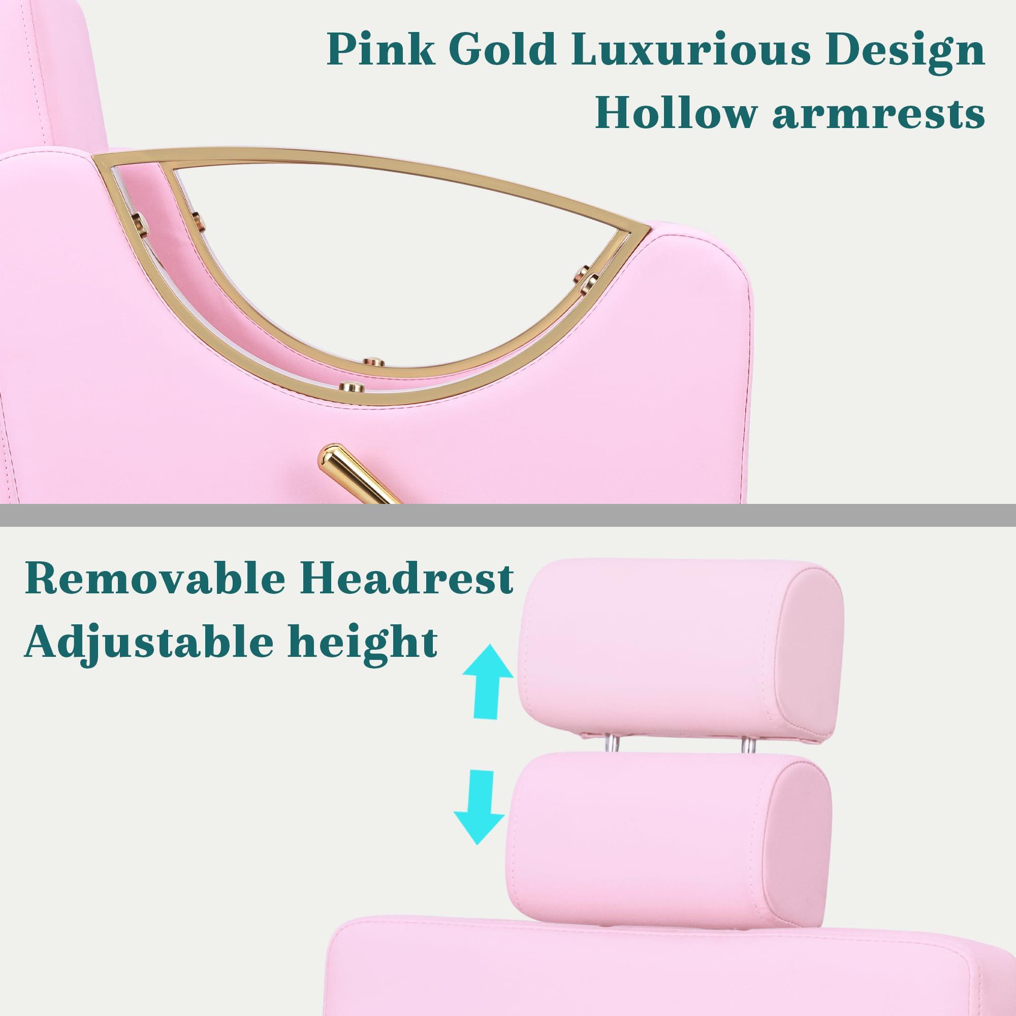 Hicomony Hicomony Pink Salon Chair Barber Chair, Professional Hydraulic Styling Hair Chair for Hair Stylist, 360 Degree Swivel Stylist Chair for Barbershop Home