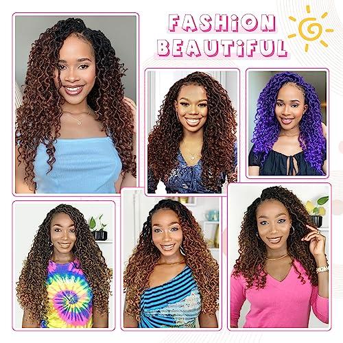 Fulcrum Fulcrum Goddess Locs Crochet Hair 12 Inch, 8 Packs New Faux Locs Crochet Hair for Black Women, Crochet locs with Curly Ends (12Inch (Pack of 8), 1B/Purple#)