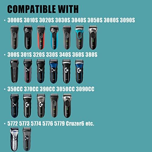 BOEEA 32B Shaver Head for Braun Series 3, Replacement Foil & Cutter Cassette Suitable for Braun Foil Shaver 3000s 3010s 3020s 3030s 3040s 3050cc 3070cc 3080s 3090cc 320 330 340 350cc [2 Pack]