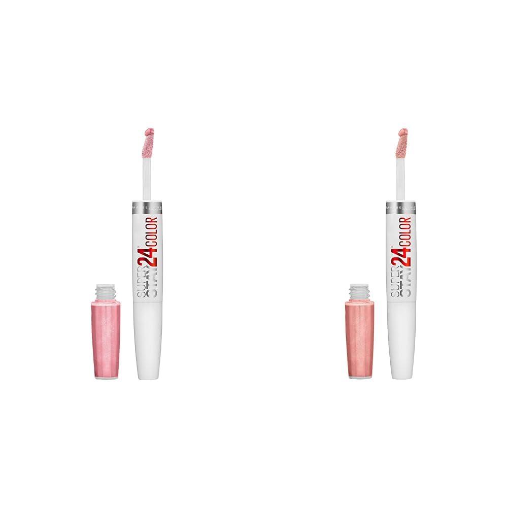 MAYBELLINE MAYBELLINE Super Stay 24 Long Lasting Liquid Lipstick with Balm, So Pearly Pink and Constant Toast Shades, 1 Count Each
