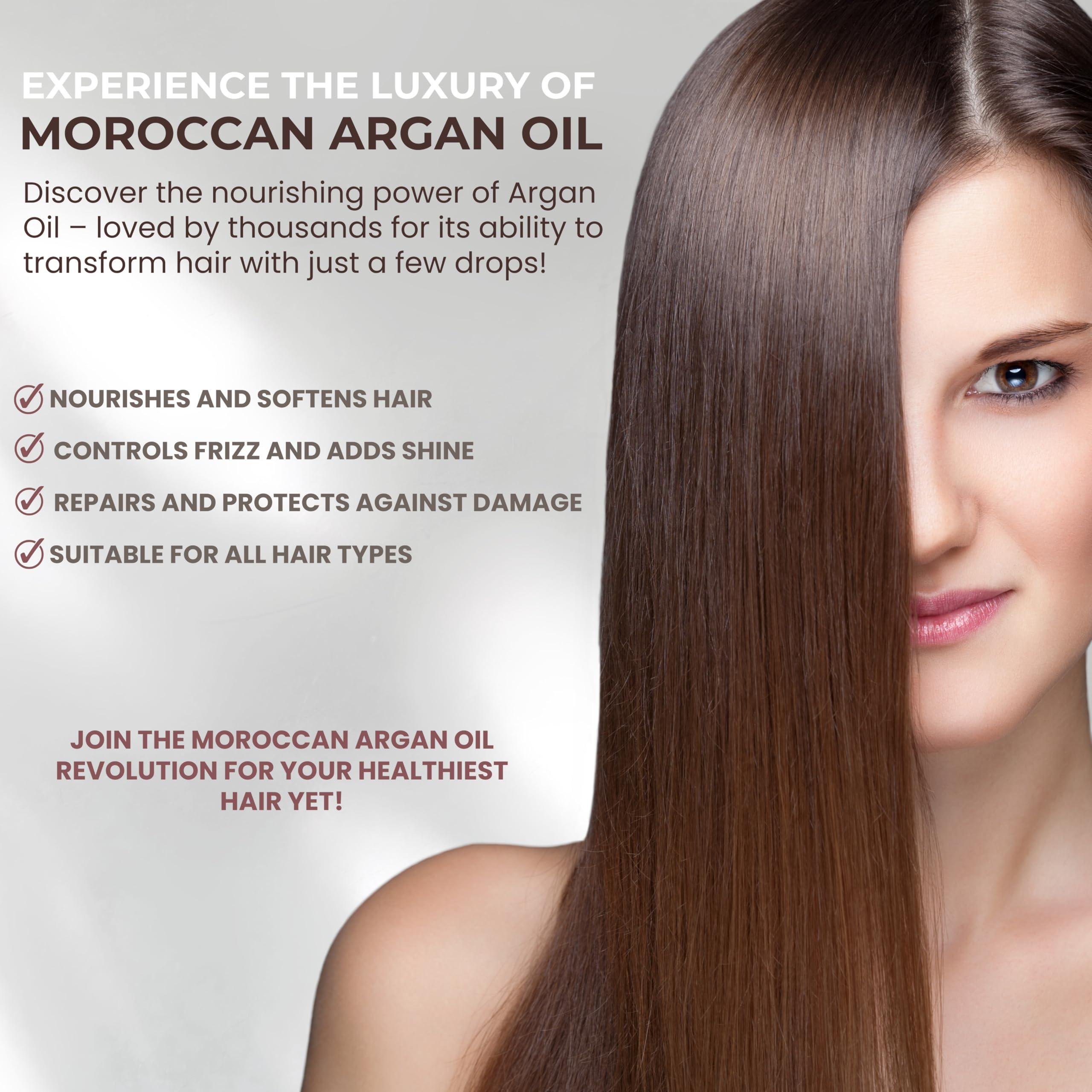 LUXURY TREND LUXURY TREND Pure Morocco Argan Oil - Nourishing Hair Oil for Silky, Frizz-Free Locks - Vitamin E & Fatty Acids Rich, Sulfate-Free Treatment for All Hair Types, 1.69 Oz