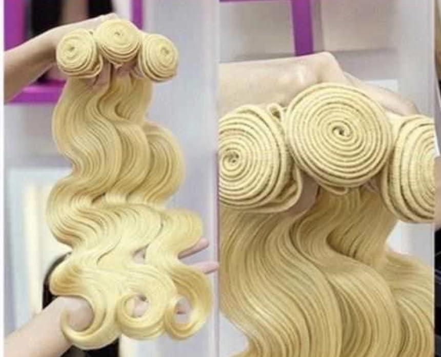DHARYSHOP Extensiones de cabello humano color natural (18 inch, blonde hair wave)