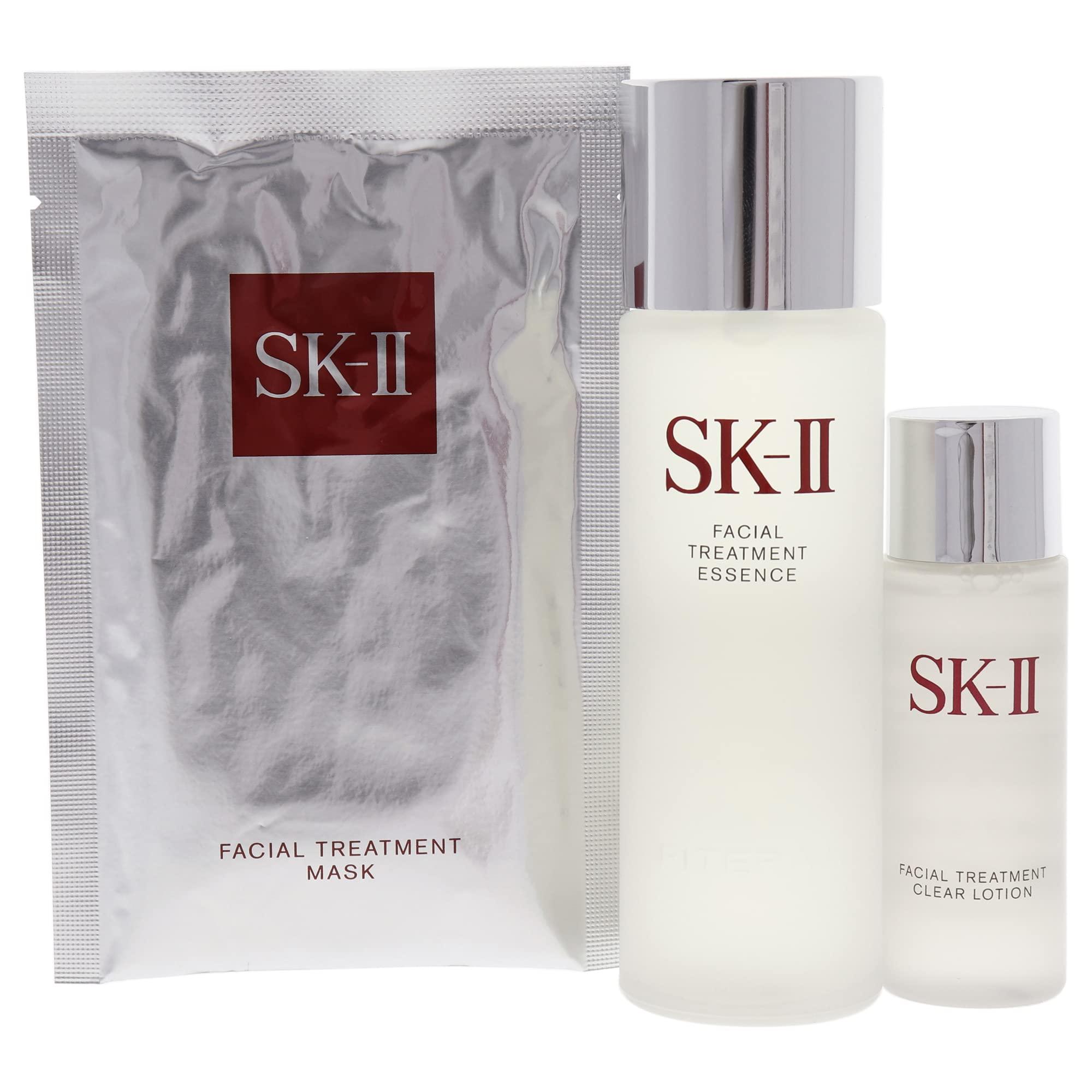 SK-II SK-II Pitera First Experience for Unisex 3 Piece Kit (2.5 Ounce Facial Treatment Essence + 1 Ounce Facial Treatment Clear Lotion + 1 Count Facial Treatment Mask)
