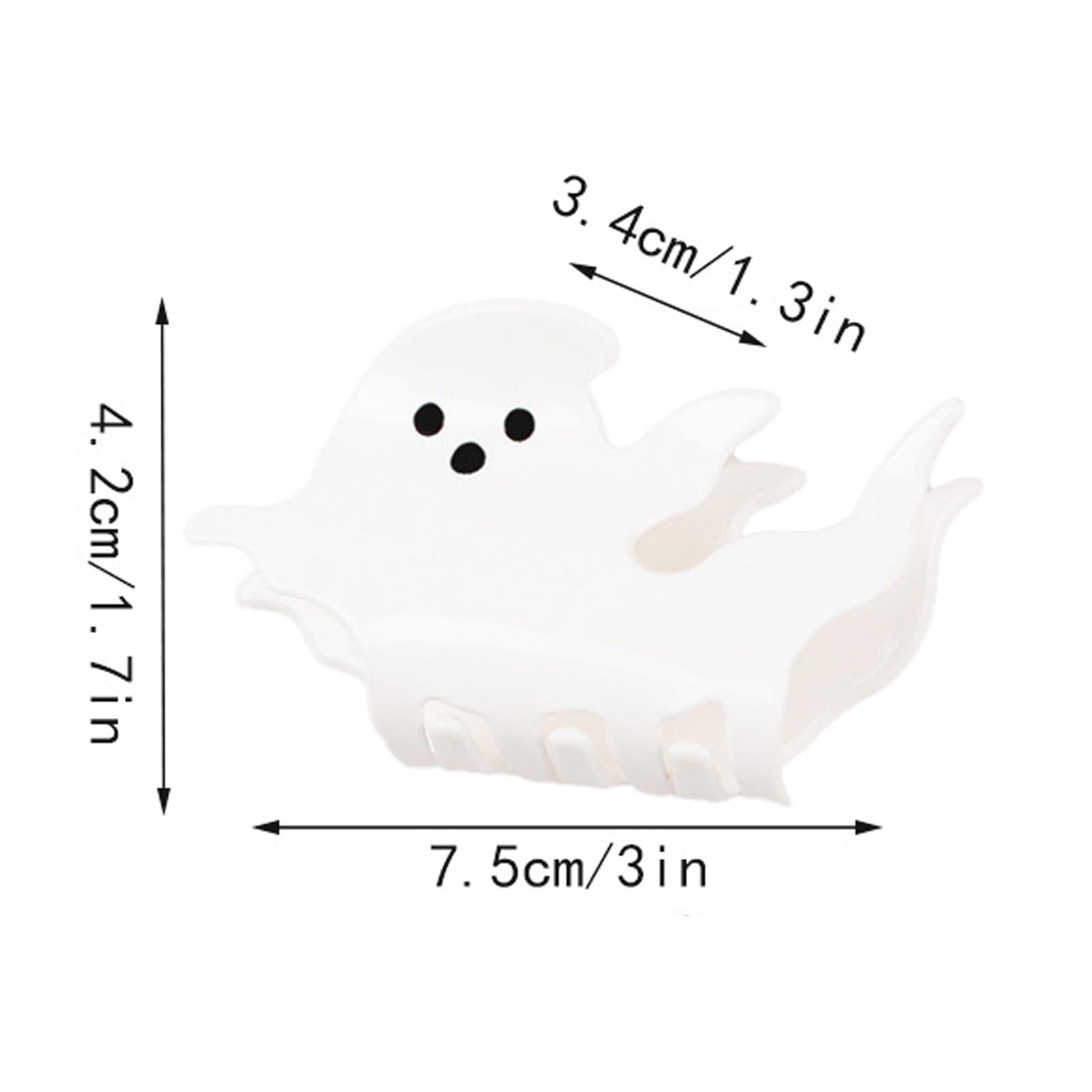awakentti Halloween Hair Claw Clips, Cute Halloween Hair Accessories, Pumpkin Ghost Face Devil Halloween Hair Accessories for Hair Barrettes Clamps Halloween Fall Gift (white floating ghost)