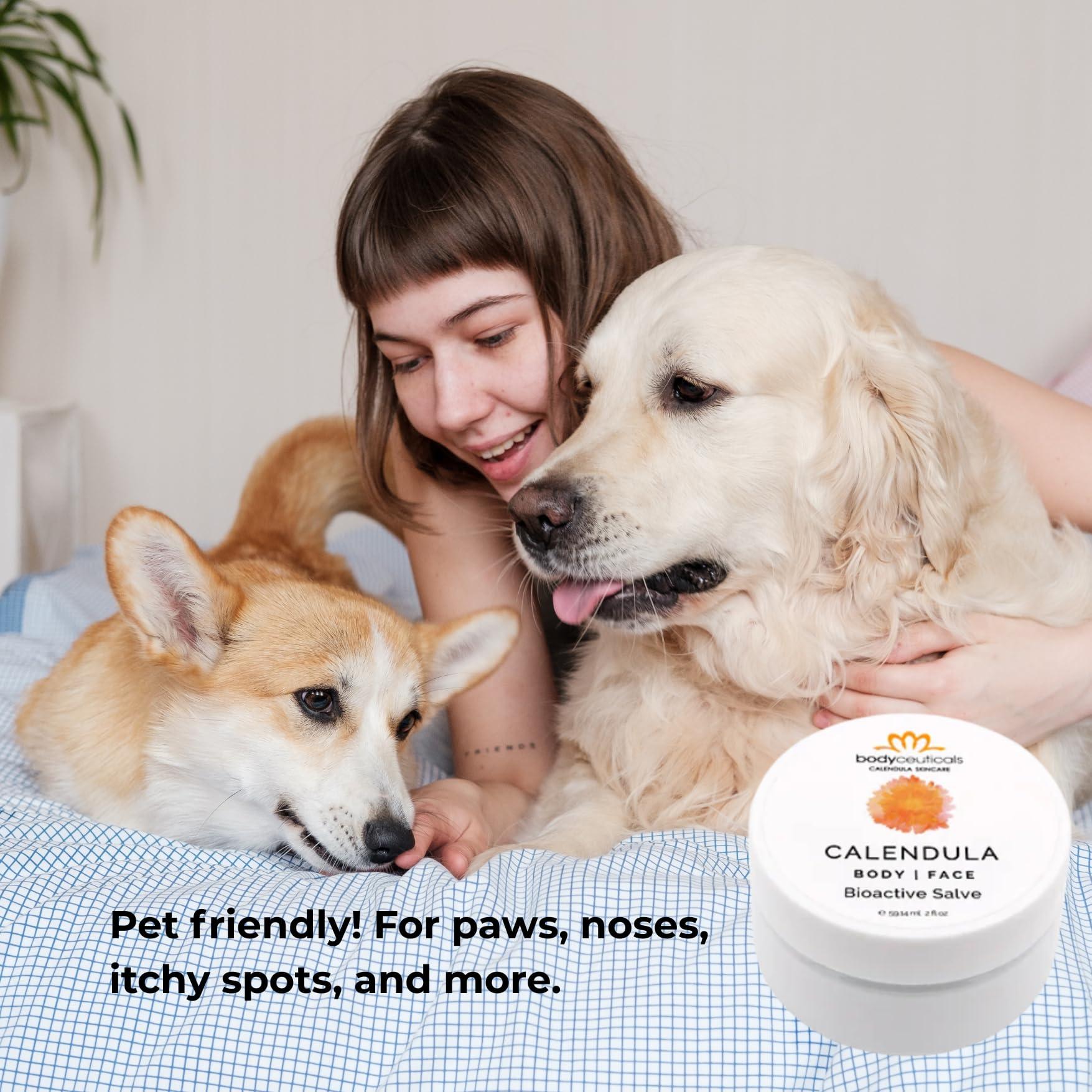 Bodyceuticals Bodyceuticals Bioactive Calendula Salve Jar with Beeswax Antioxidant-Rich Multi-Purpose Balm for Skin | Nourishing | Gluten free | Soy free | non-GMO | recyclable tube | Travel-Friendly | 2 oz