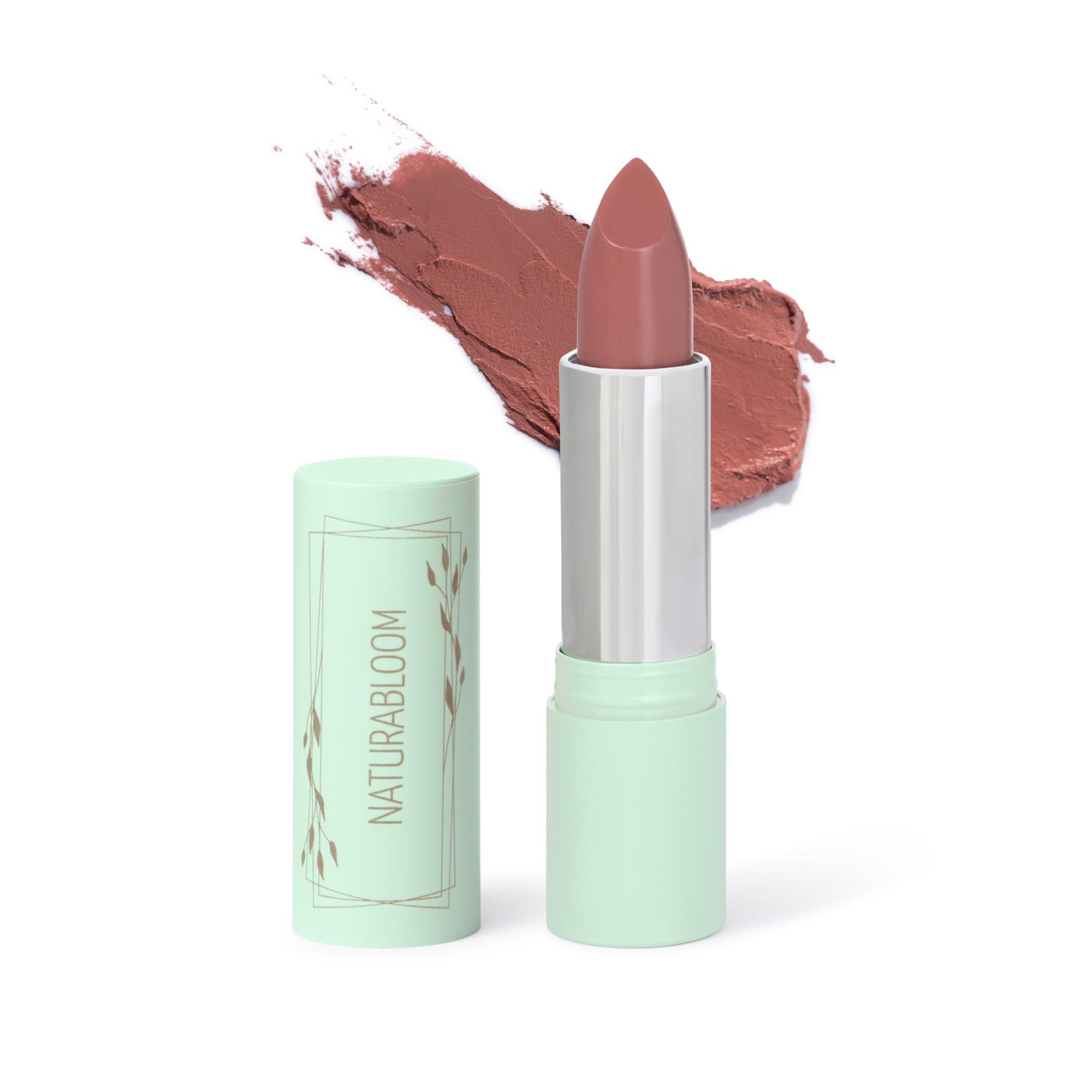 NATURABLOOM NATURABLOOM Vegan Lipstick (Petalia) - Sensational One-Stroke Long Lasting Lipstick from Natural Oils & Butters Full-Coverage Lip Color with Shea Butter & Coconut Extact - Premium Hydrating Lipsticks