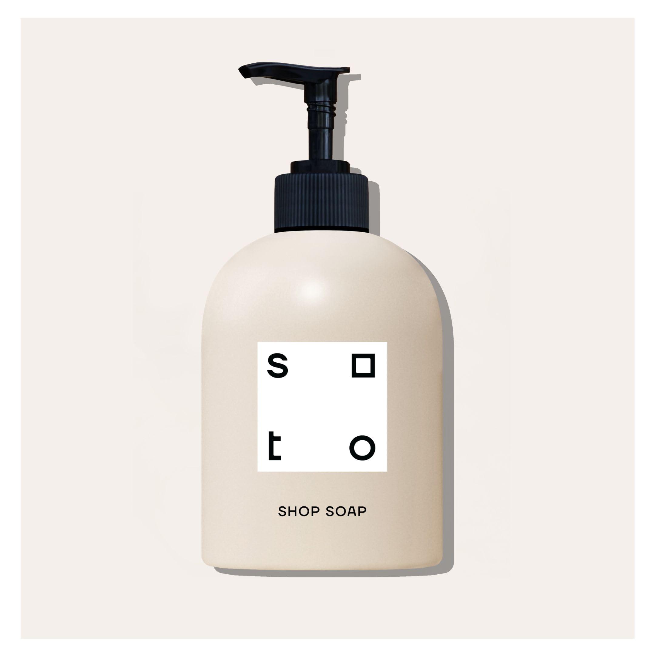 soto soto Industrial Shop + Studio Hand Soap (No. 15 Moroccan Salt) - 16 Ounces of heavy duty hand degreaser with exfoliating volcanic pumice & moisturizers; removes paint, ink, oil, grease, dirt & more