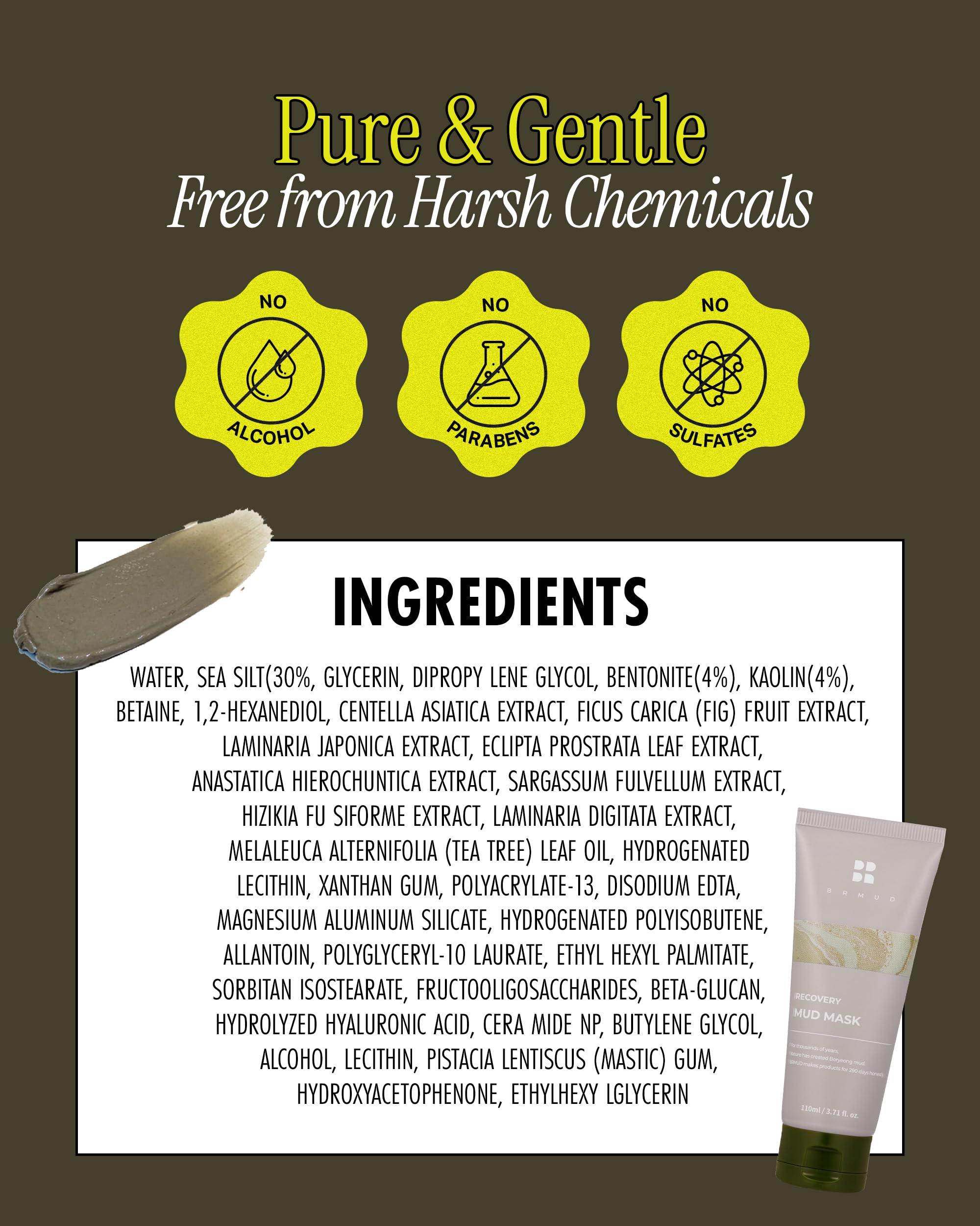 BRMUD BRMUD Relief Mud Mask - Cardi B Mask - Body Mud Hydrating & Moisturizing Deep Pore Cleanser Face & Body Mask w/ 91.8% Nature-Derived Ingredients - K Beauty Oil Control Wash Off Body Mud (3.71 fl oz)