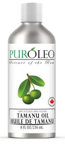 PURLEO PUROLEO Tamanu Oil 8 Fl Oz/236 ML (Packed In Canada) 100% Pure Certified | Natural Cold Pressed Unrefined Oil for Hair & Face Premium packaging with Eye Dropper tamanu oil for face skin virgin