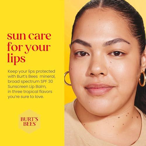 Burt's Bees Burts Bees SPF 30 Lip Balm, Beaches and Cream, Water-Resistant Sun Care, Nano-Free Zinc Oxide Formula, Natural Origin Conditioning Lip Treatment, 3 Tubes, 0.15 oz.