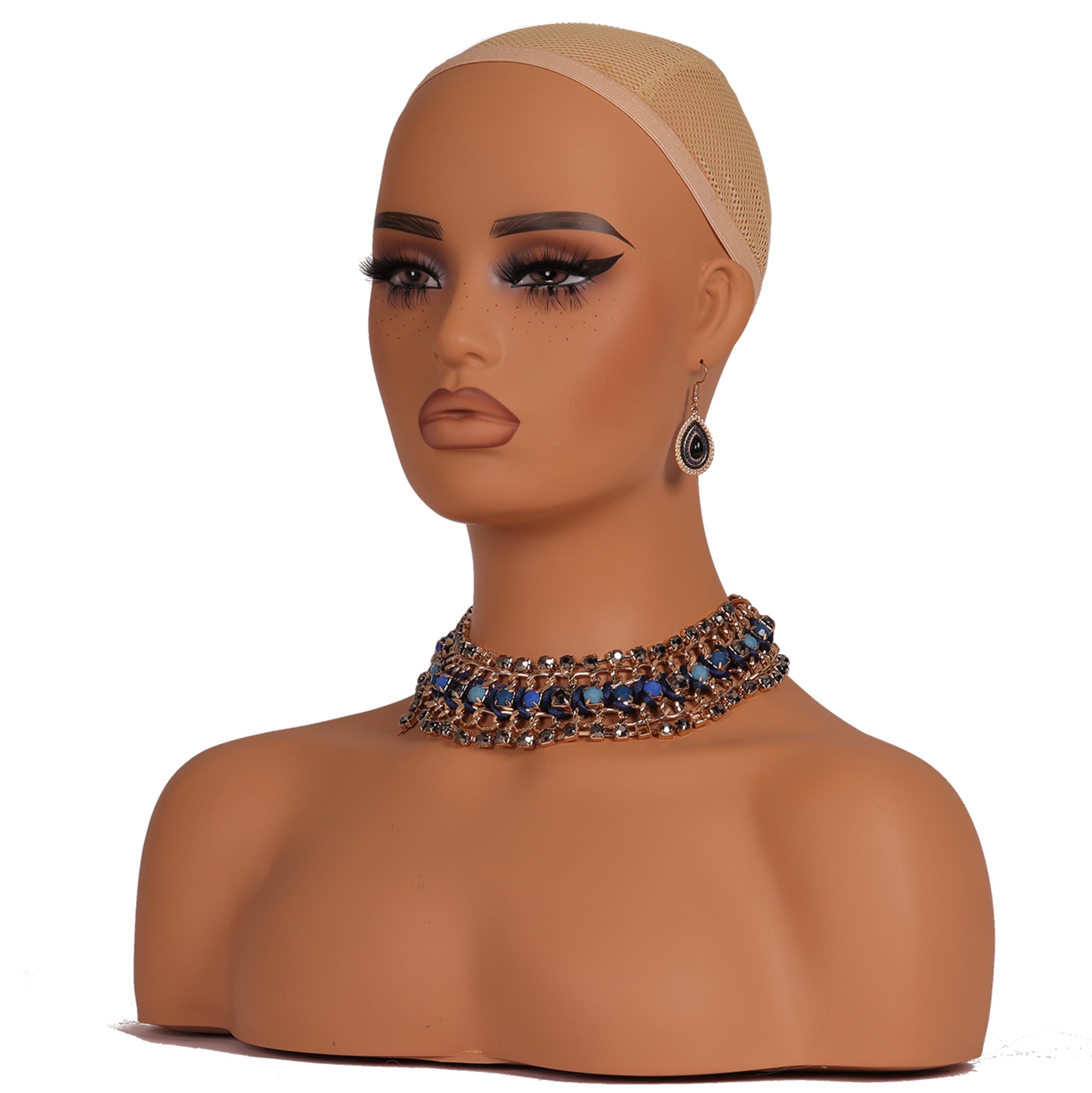 L7 MANNEQUIN L7 MANNEQUIN European American Femlae Model Head Display Props Mannequin Head with Shoulders Bust (DC TH MAZI)