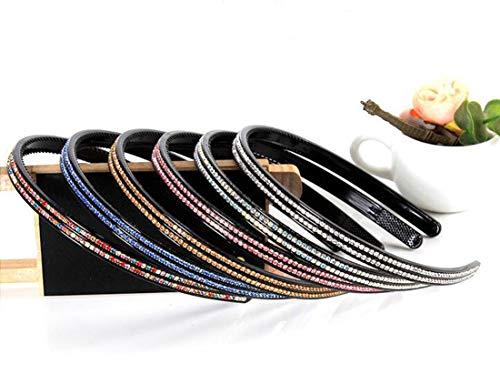 Suoirblss 3 PCS Women Lady Double Row Crystal Rhinestone Headband Teeth Comb Headbands Plastic Hair Band Non-slip Hard Headbands Hair Accessories (White)