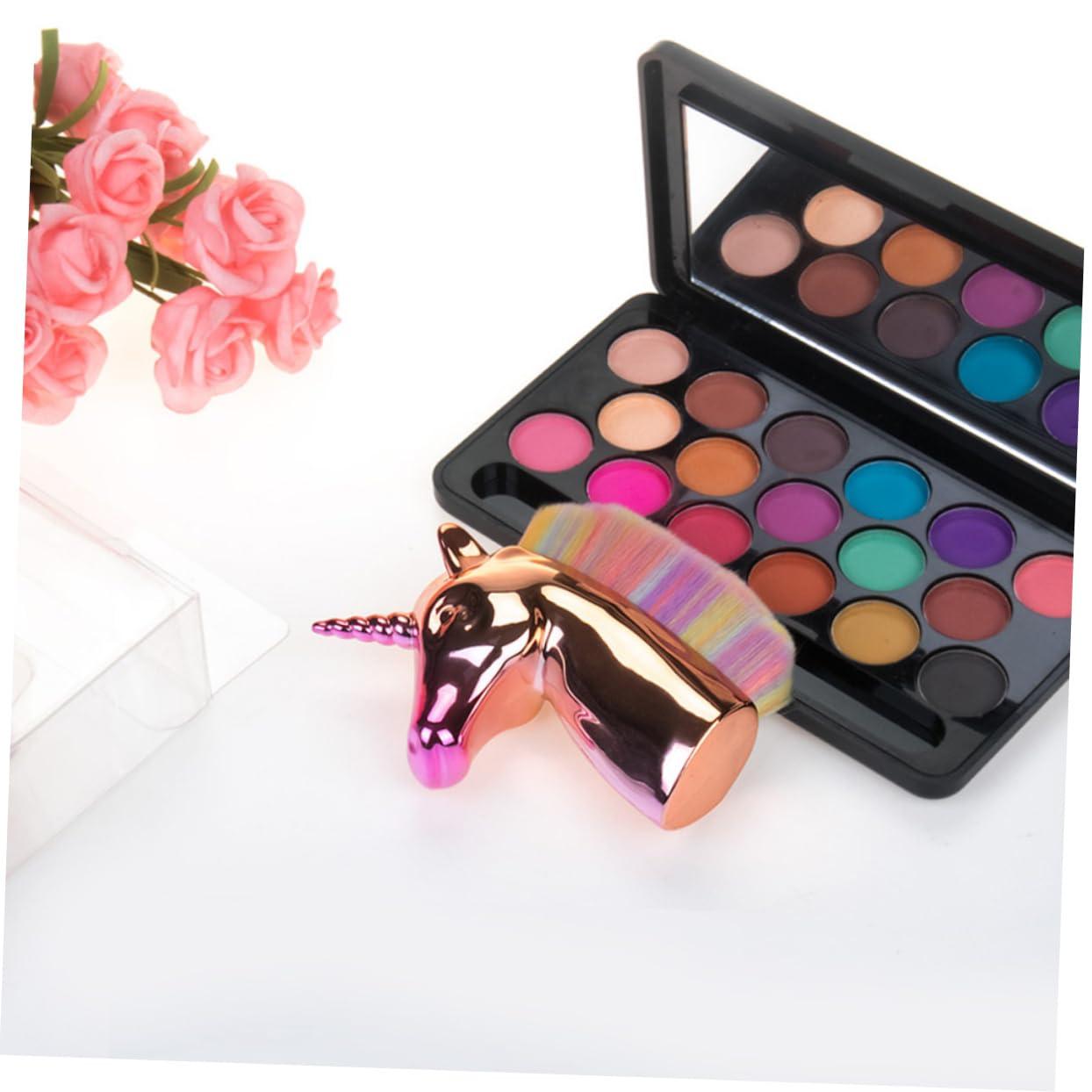 FOMIYES FOMIYES Rainbow Makeup Brushes Set Unicorn up Brush Rose Gold Handle for Cosmetics